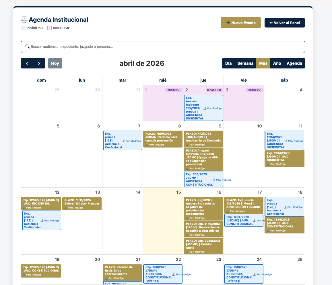 Calendario Jurisdiccional 1
