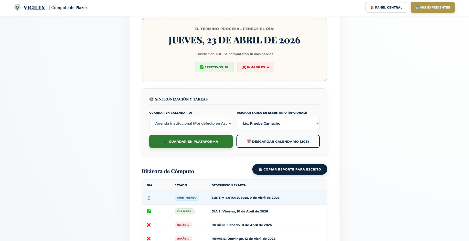 Cómputo de Plazos 6